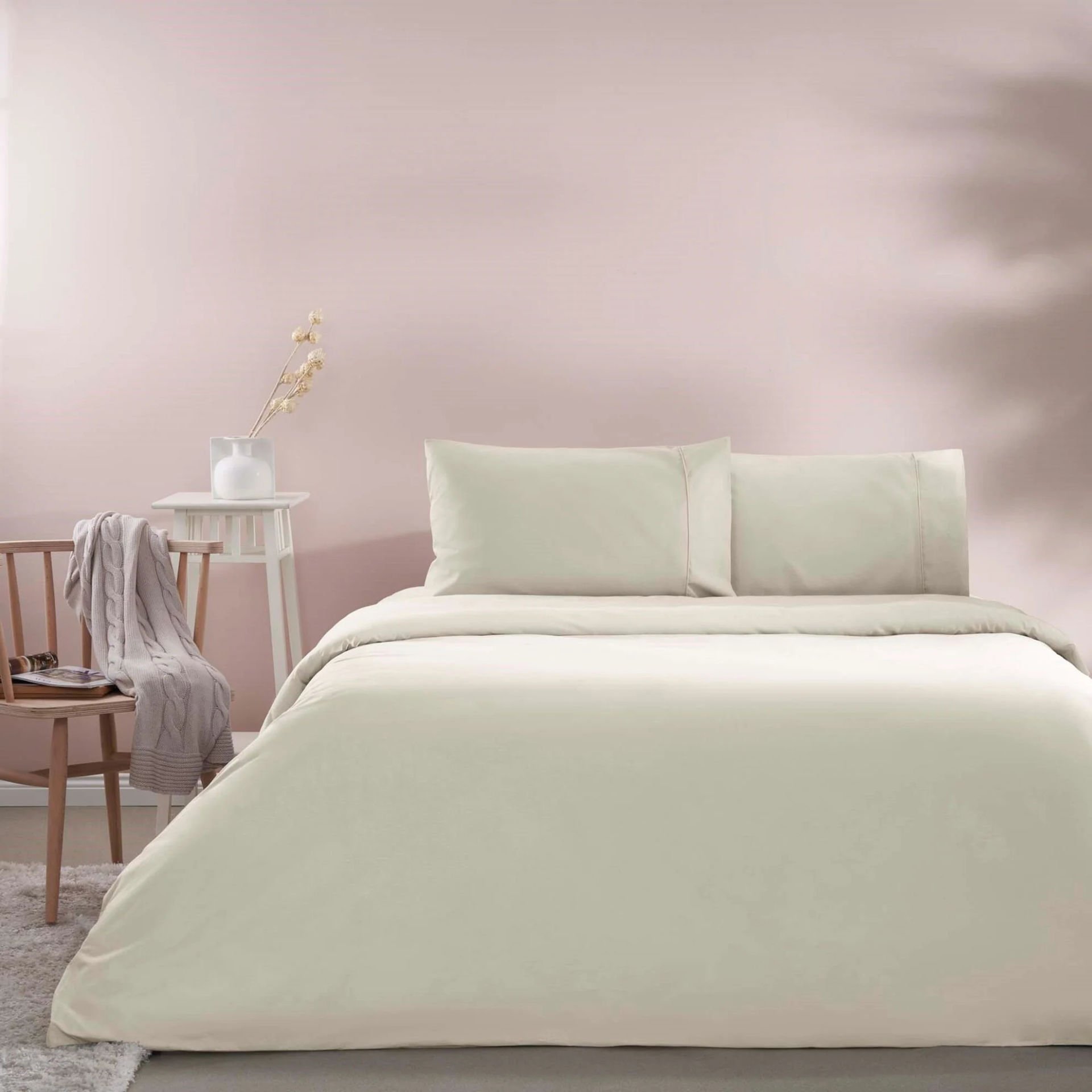 Taç Ranforce Tek Kişilik Nevresim Takımı Basic Ekru | %100 Pamuk Konforu