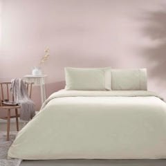 Taç Ranforce Tek Kişilik Nevresim Takımı Basic Ekru | %100 Pamuk Konforu