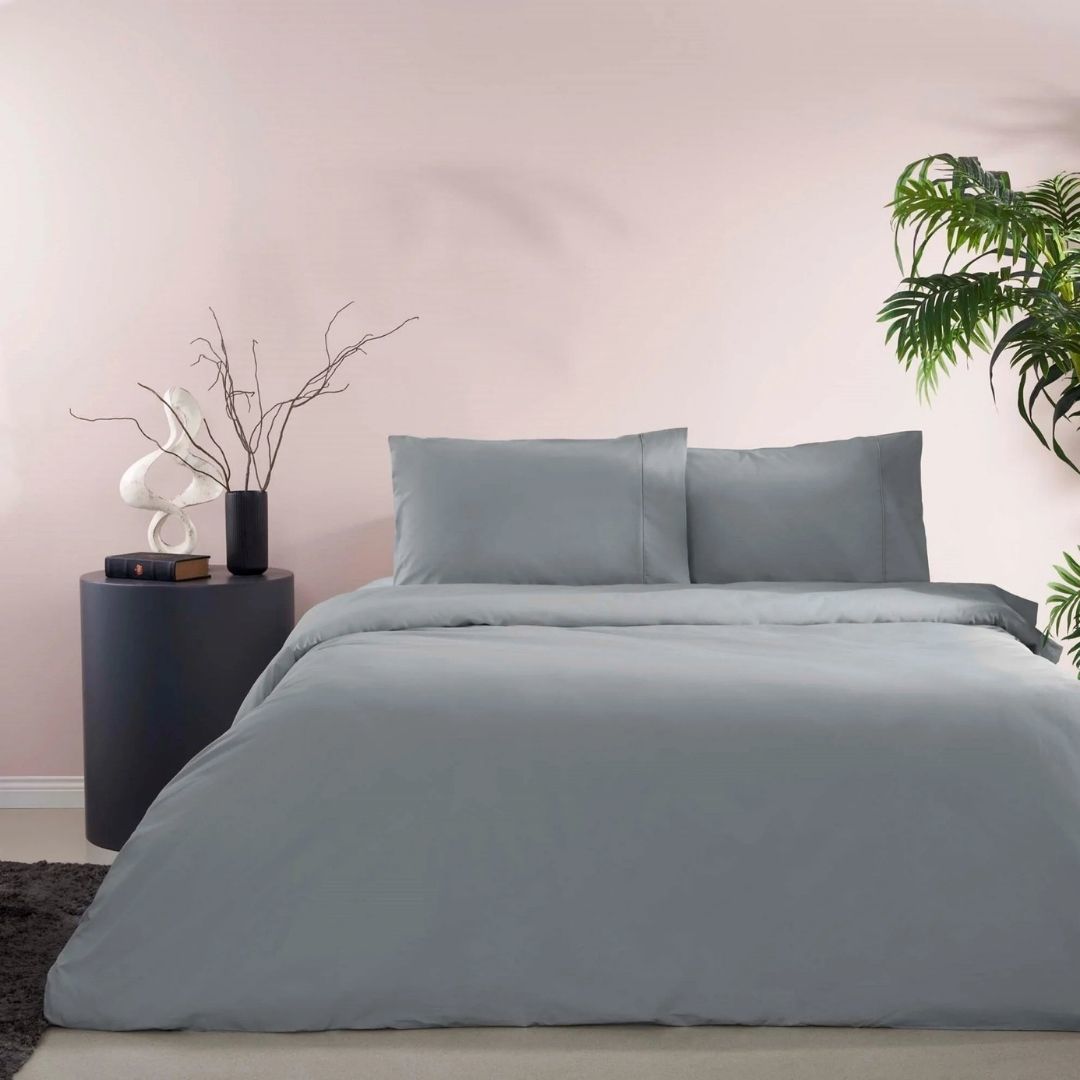 Taç Ranforce Tek Kişilik Nevresim Takımı Basic Antrasit| %100 Pamuk Konforu