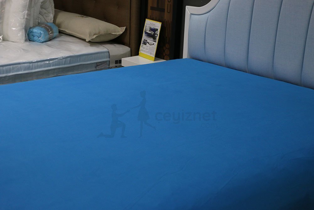 Stretch Classic Çarşaf Çift Kişilik Mavi - 160x200 cm