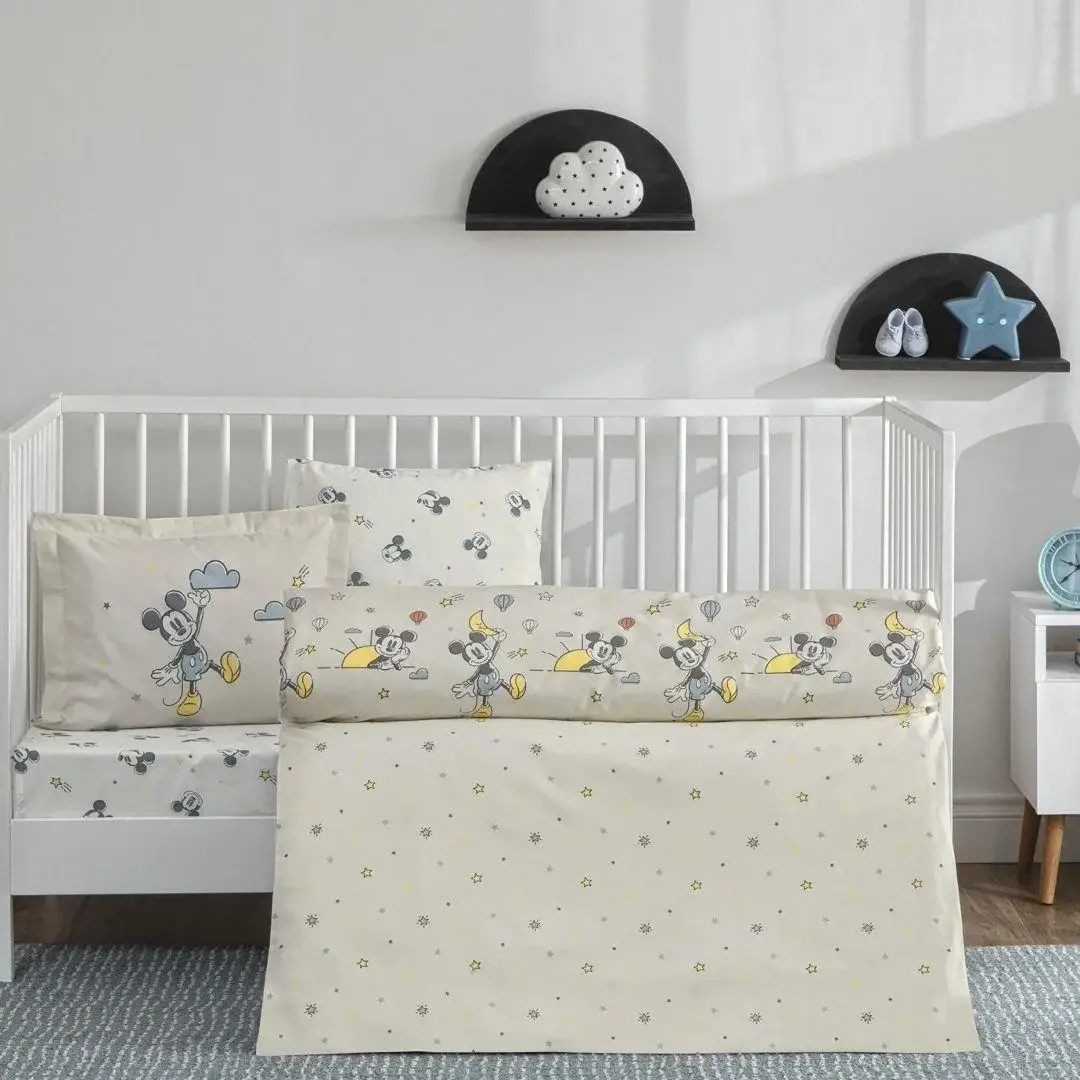 Taç Lisanslı Disney Mickey Mouse Dream Baby Pamuk Bebek Nevresim Takımı