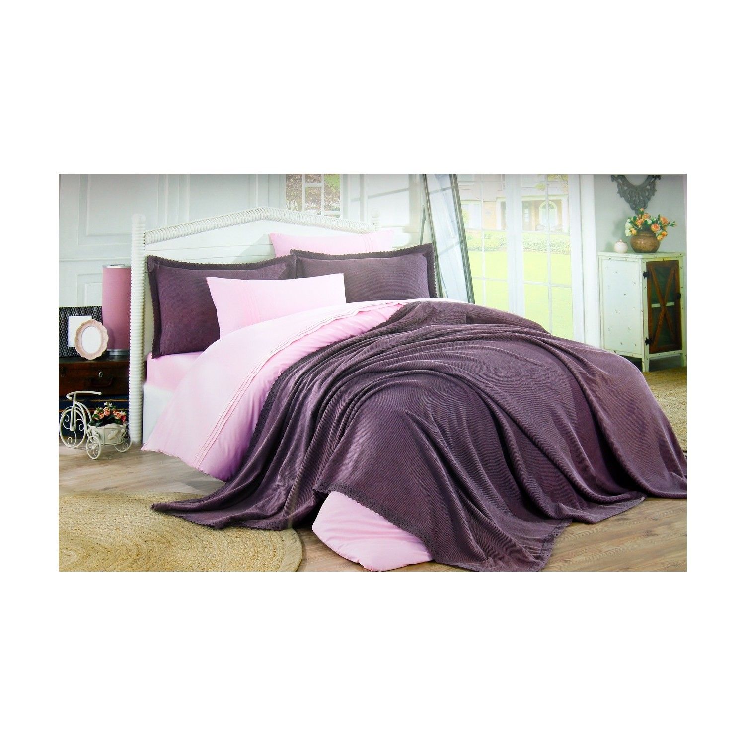 Hobby Natural Nevresim, yatak örtü Seti Poplin Tek Kişilik Gülkurusu