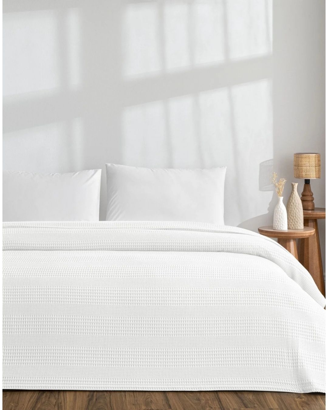 Taç Monet Tek Kişilik Pike Beyaz