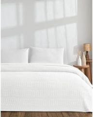 Taç Monet Tek Kişilik Pike Beyaz