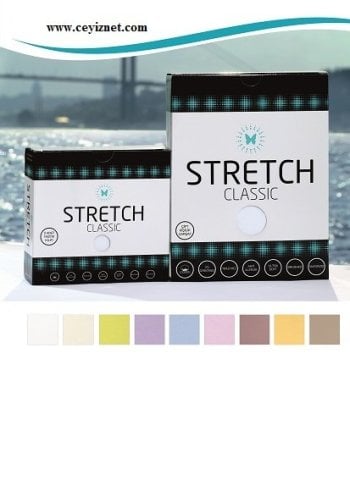 Stretch Classic Çarşaf King Size Battal Boy Çift Kişilik Bej - 200x200 cm