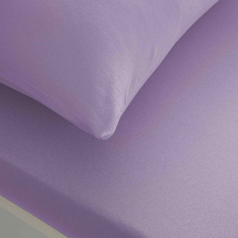Taç Lastikli Çarşaf Seti Lila Tek Kişilik