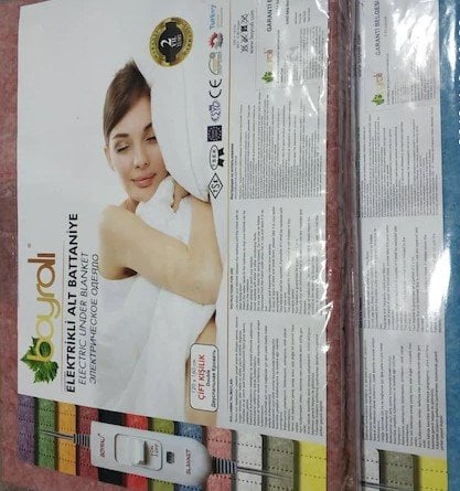Boyralı Çift Kişilik Keçe Elektrikli Battaniye 120x155cm