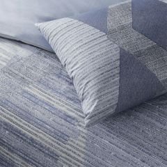 Taç Lucas Ranforce Tek Kişilik Nevresim Takımı - Mavi, %100 Pamuk, Modern Desenli