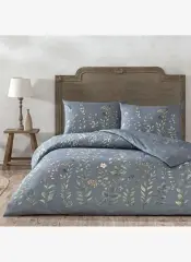 Taç Ranforce Serelis Çift Kişilik Nevresim Takım-Mavi