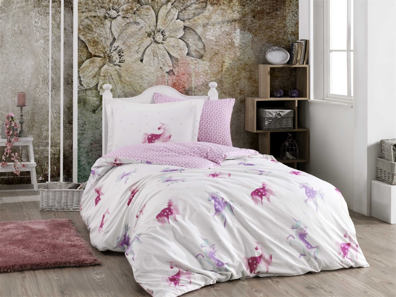 Hobby Poplin Tek Kişilik Nevresim Takımı Mia PEMBE