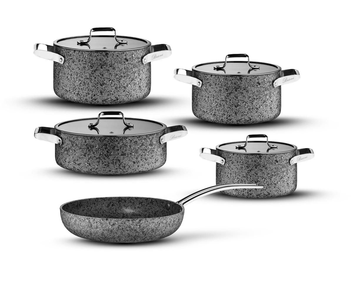 Brioni Stone-H Koleksiyonu - 9 Parça Tencere ve Tava Seti