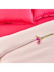Taç Plain Viskoz Çift Kişilik Çok Amaçlı pike Set Fuşya