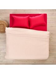 Taç Plain Viskoz Çift Kişilik Çok Amaçlı pike Set Fuşya