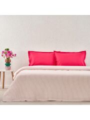 Taç Plain Viskoz Çift Kişilik Çok Amaçlı pike Set Fuşya