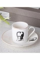 Atatürk 2 Kişilik Porselen Türk Kahve Fincan Seti