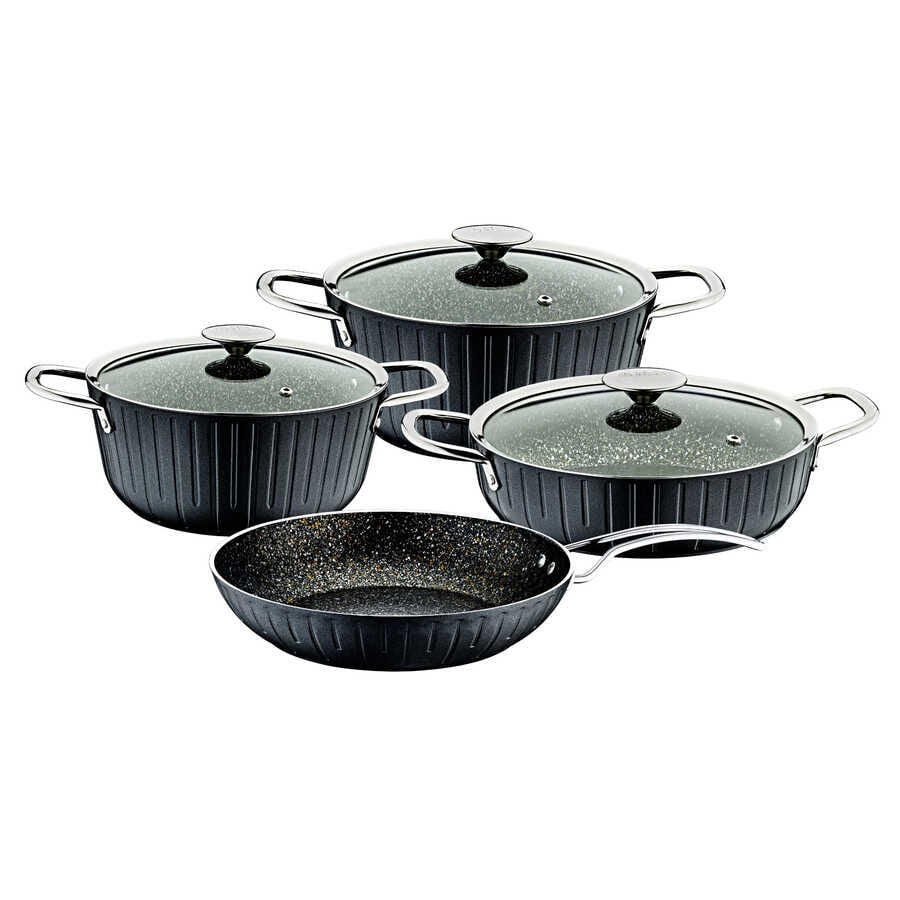 Oms 7 parça Colonna Antrasit Granit Tencere seti