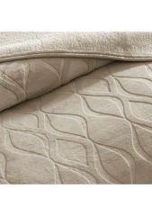 Taç Tessra Embos Çift Kişilik Battaniye – Bej