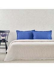 Taç Plain Viskoz Çift Kişilik Çok Amaçlı pike Set Mavi