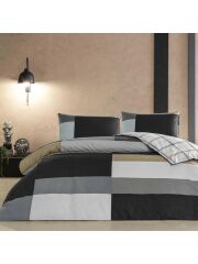 Taç Ranforce Genç Modası Nexie Antrasit Çift Kişilik Nevresim Takımı