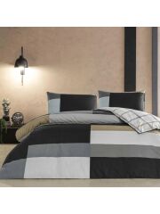 Taç Ranforce Genç Modası Nexie Antrasit tek Kişilik Nevresim Takımı