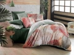 Sarev Gamora Yeşil Flanel Nevresim Takımı Çift Kişilik 2 Yastık Düz Çarşaf