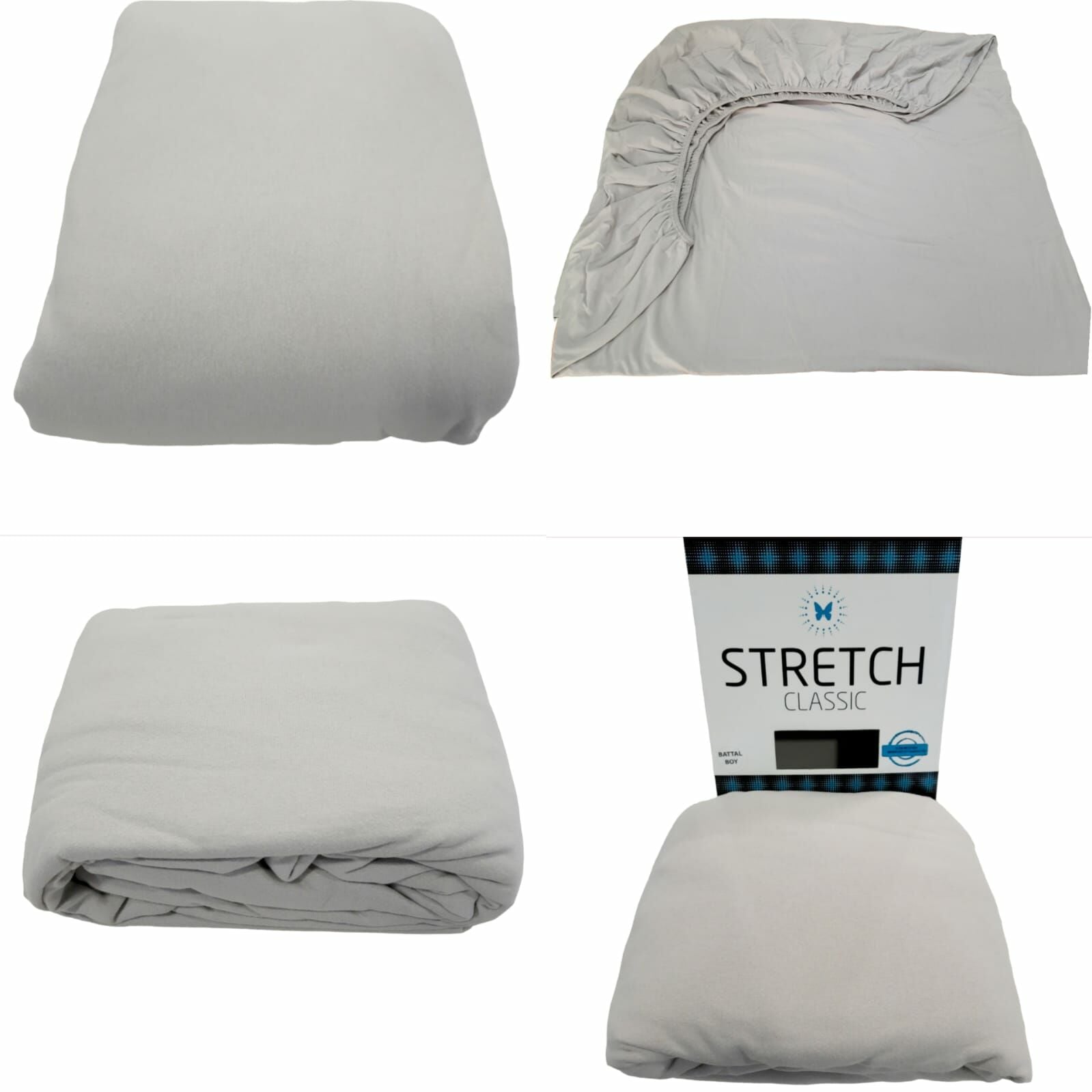 Stretch Classic Çarşaf Çift Kişilik Taş - 160x200 cm