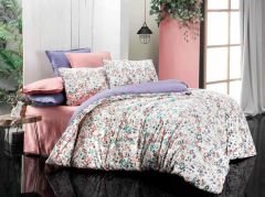 Sarev Tamara Pembe Flanel Nevresim Takımı Çift Kişilik 2 Yastık Düz Çarşaf