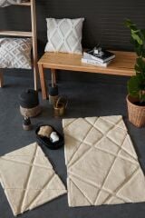 HCW Meander Paspas Seti Bej / 40x60-60x100 cm