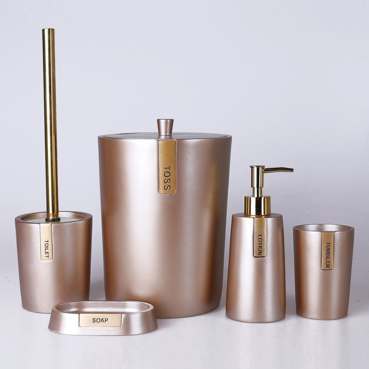 By Selim Troy Vizon Polyester 5 Parça Banyo Seti