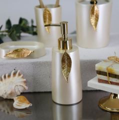 By Selim Leaf Banyo Seti İnci Altın